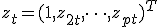 z_t = (1,z_{2t},\dots,z_{pt})^T